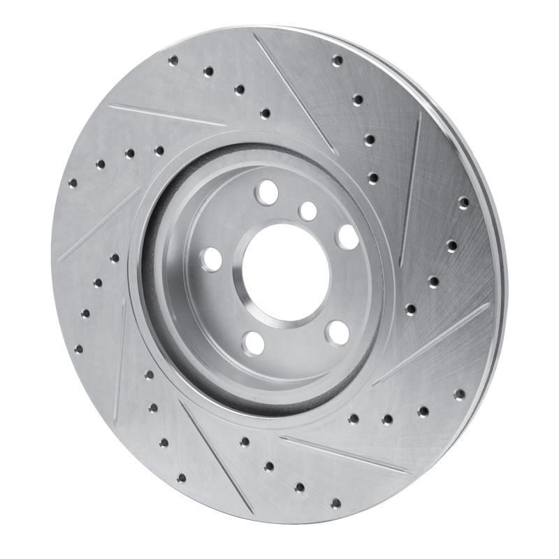BMW 228I Gran Coupe Brake Rotor (1) - Front Left - R1 Concepts - Drilled & Slotted - Silver - `15-`25